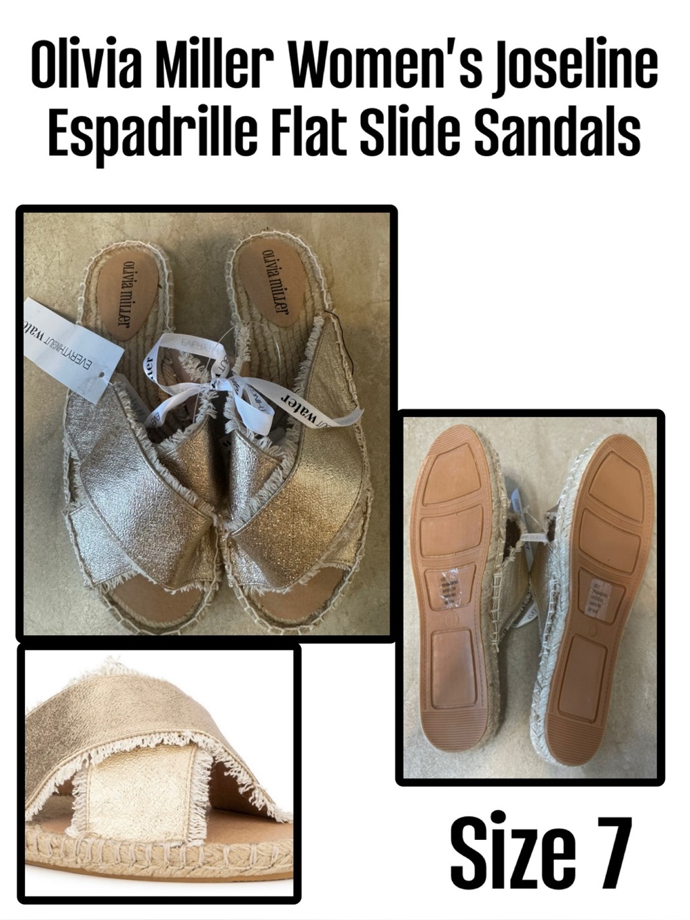 Olivia Miller Women's Joseline Espadrille Flat Slide Sandals